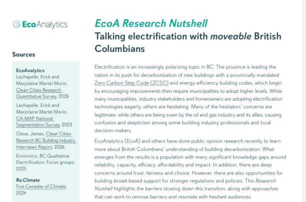 EcoA Research Nutshell: Electrification in BC